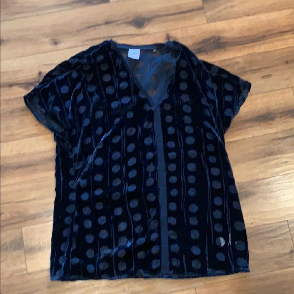 Cabi spot on velvet blouse